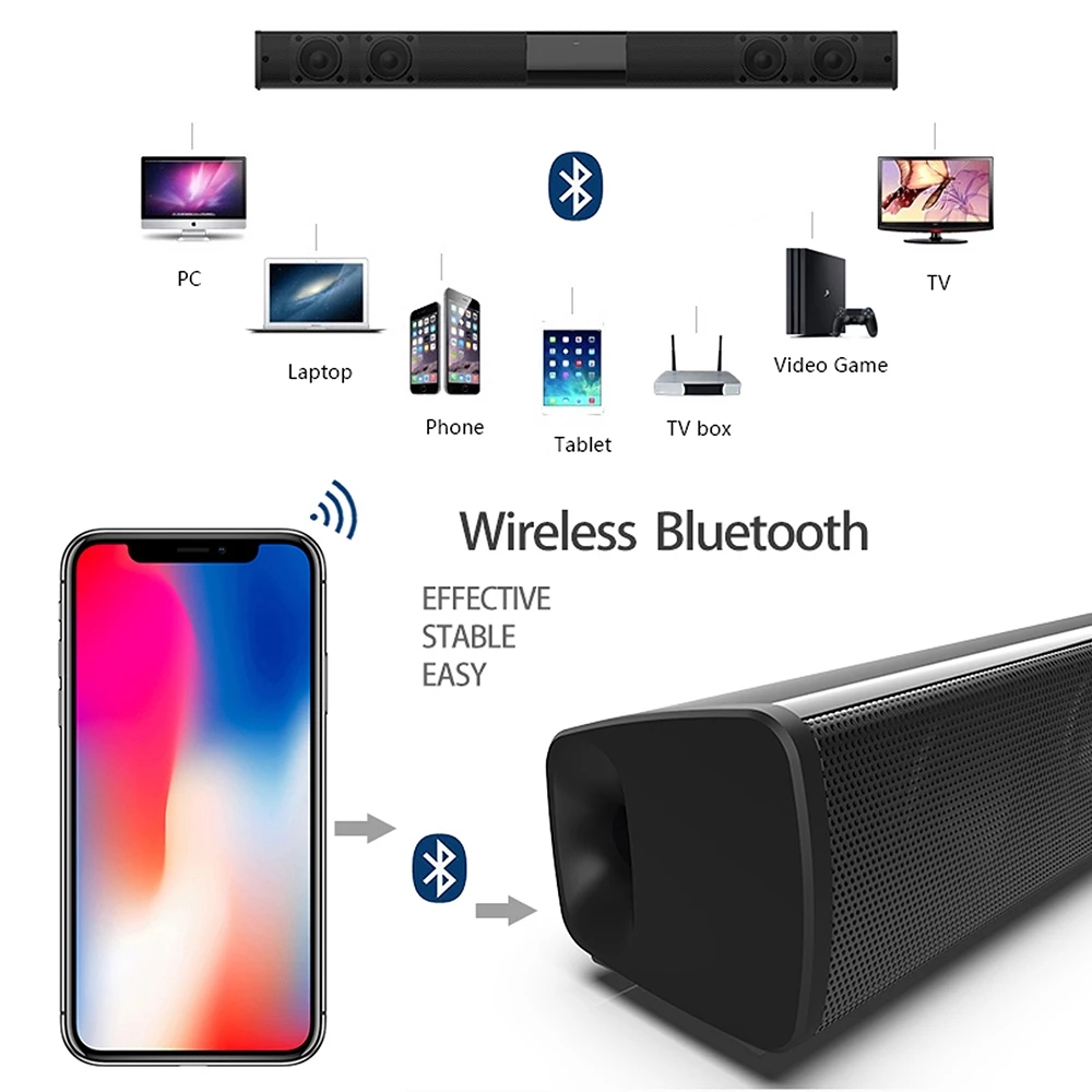 40W TV 사운드바 유선 및 무선 블루투스 스피커 홈 - Home Cinema Jbl 리뷰 및 가격