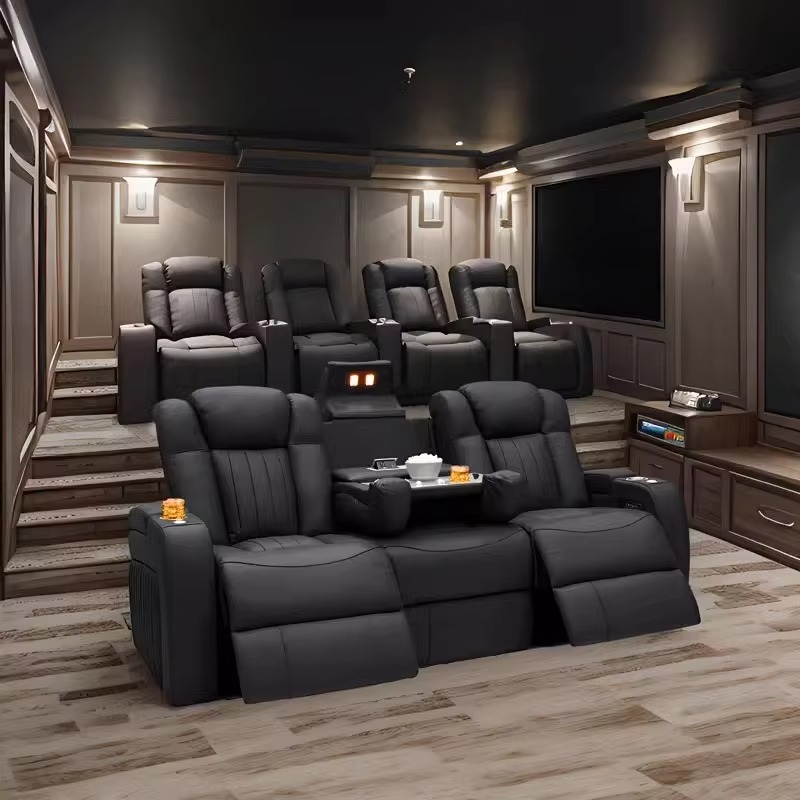 가죽 리클라이너 소파 세트, 전동 리클라이너 홈시어터  - Home Cinema Chairs 리뷰 및 가격