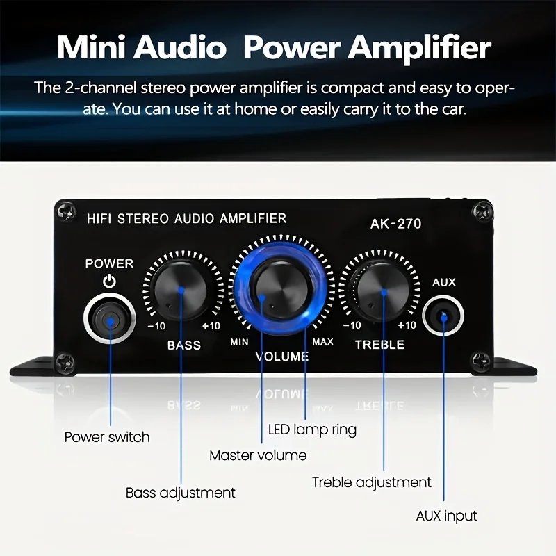 AK-270 400W 미니 파워 앰프 12V/24V 2 - Audio Home Cinema 리뷰 및 가격